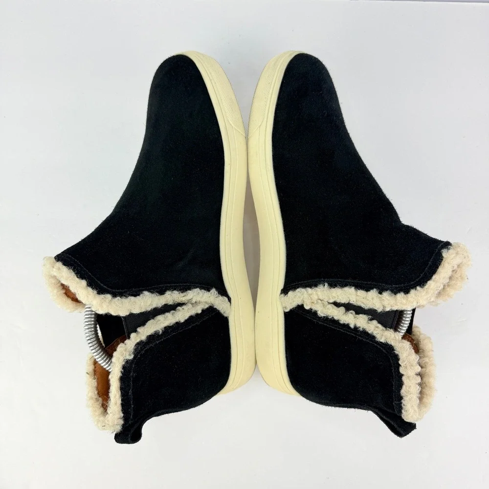 Lucky Brand 10M Laycia Black Suede Shearling Lined Womens Winter Ankle Boots - Picture 8 of 11